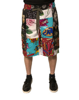 Shorts Bermuda Cargo à motifs patchwork multicolores de Dolce &amp; Gabbana