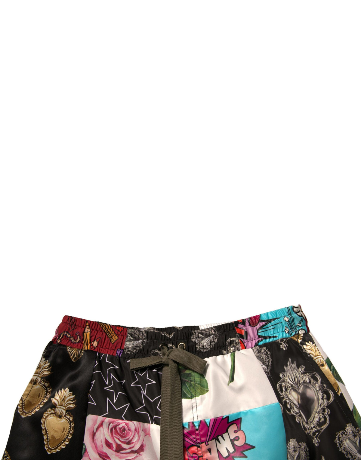 Shorts Bermuda Cargo à motifs patchwork multicolores de Dolce &amp; Gabbana