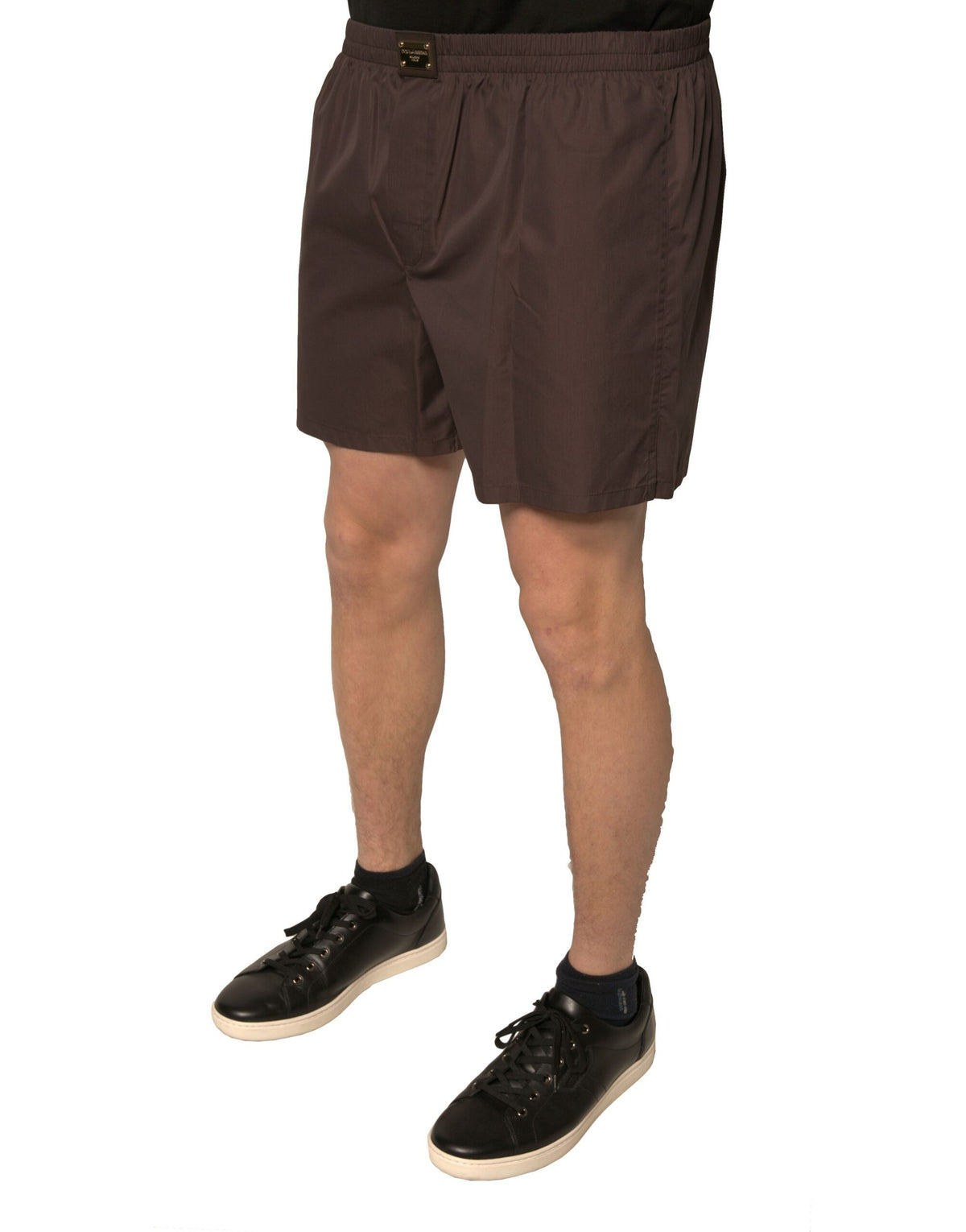 Shorts mi-hauteur pour homme en coton mélangé marron de Dolce &amp; Gabbana