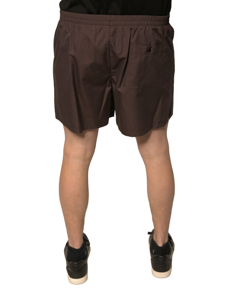 Shorts mi-hauteur pour homme en coton mélangé marron de Dolce &amp; Gabbana