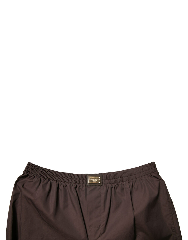 Shorts mi-hauteur pour homme en coton mélangé marron de Dolce &amp; Gabbana