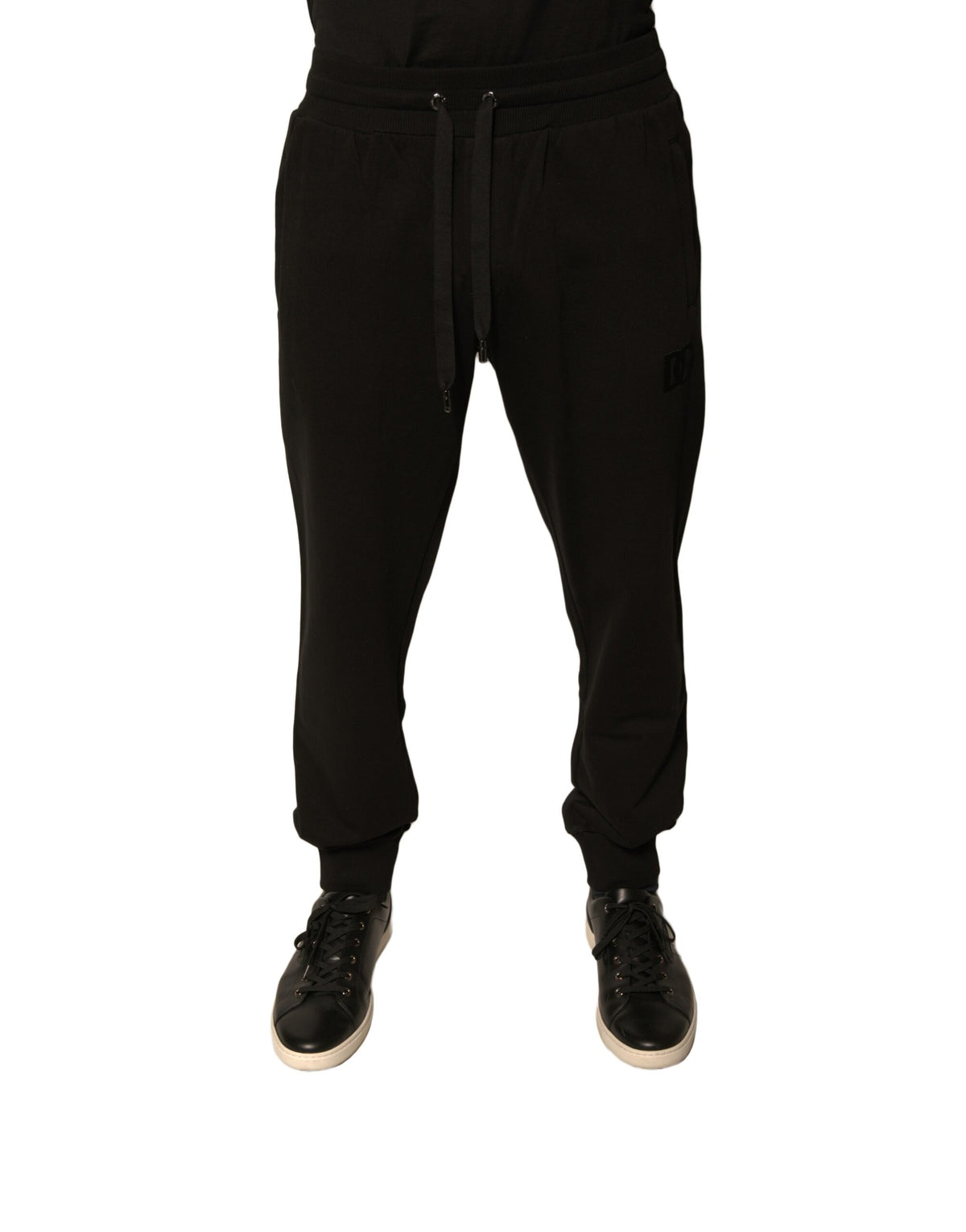 Pantalon de jogging en coton noir Dolce &amp; Gabbana pour homme.