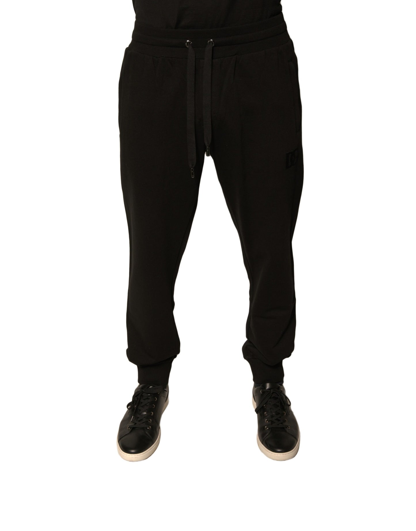 Pantalon de jogging en coton noir Dolce &amp; Gabbana pour homme.