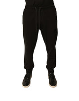Pantalon de jogging en coton noir Dolce &amp; Gabbana pour homme.