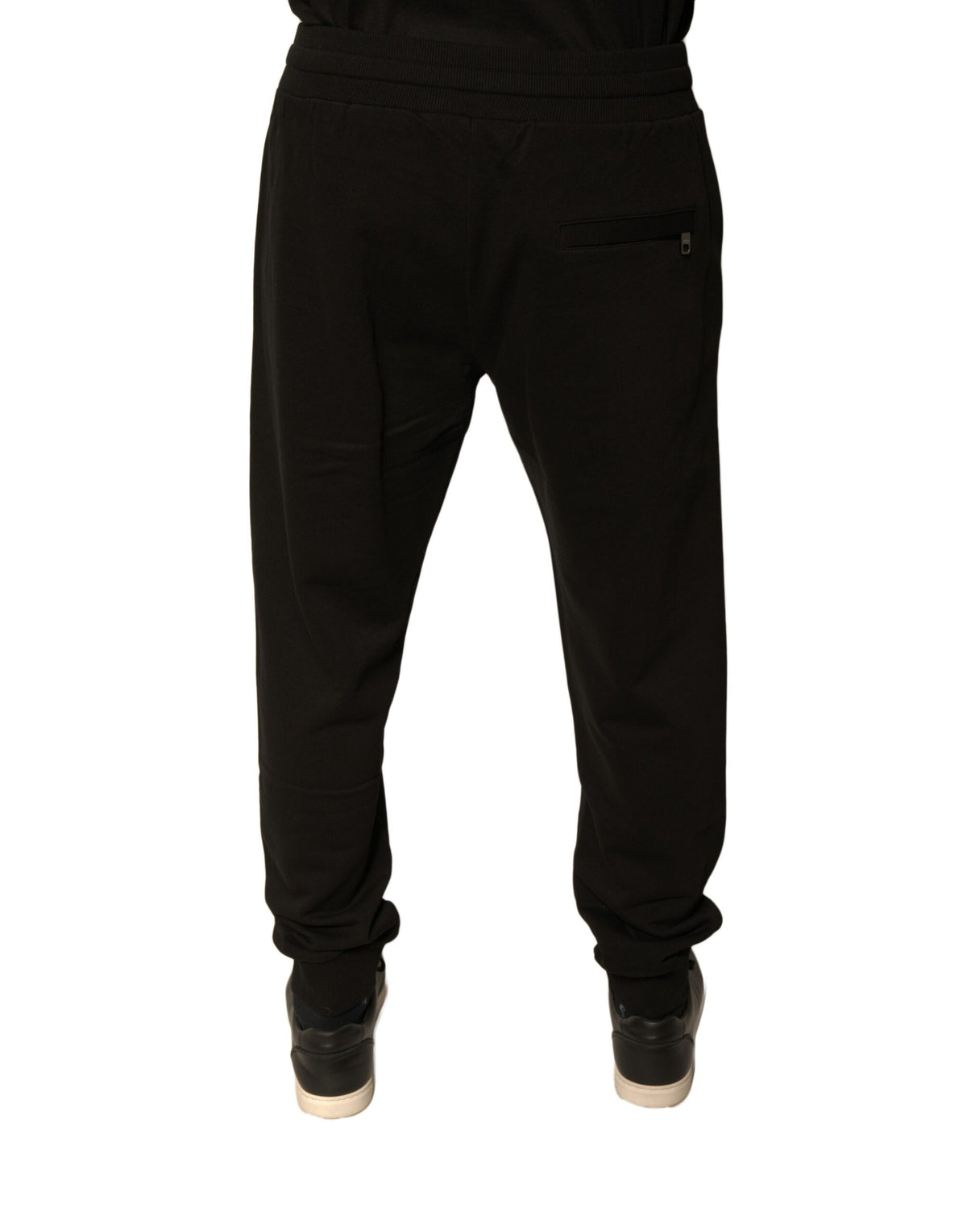 Pantalon de jogging en coton noir Dolce &amp; Gabbana pour homme.