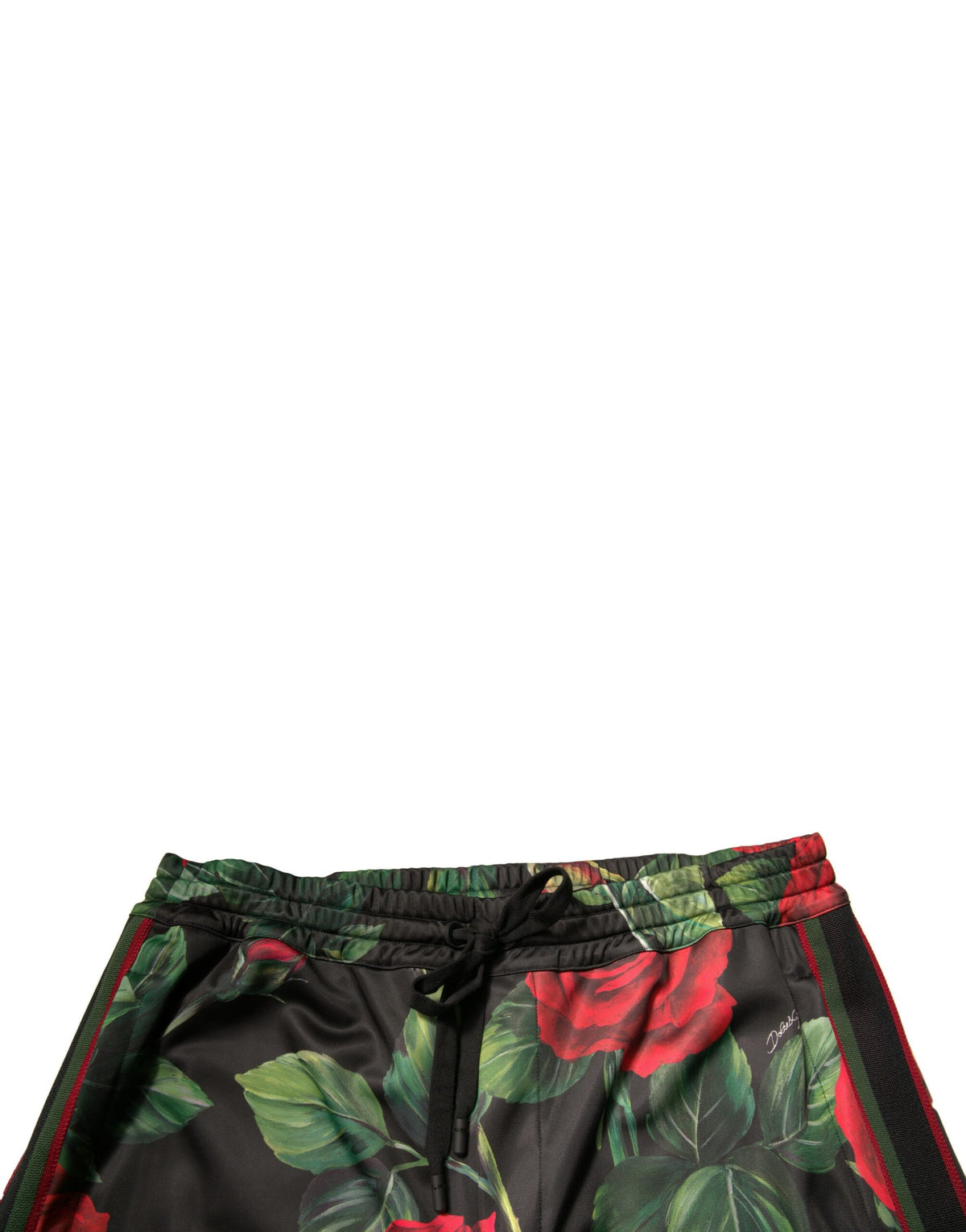 Pantalon de jogging en polyester noir à motifs floraux Dolce &amp; Gabbana