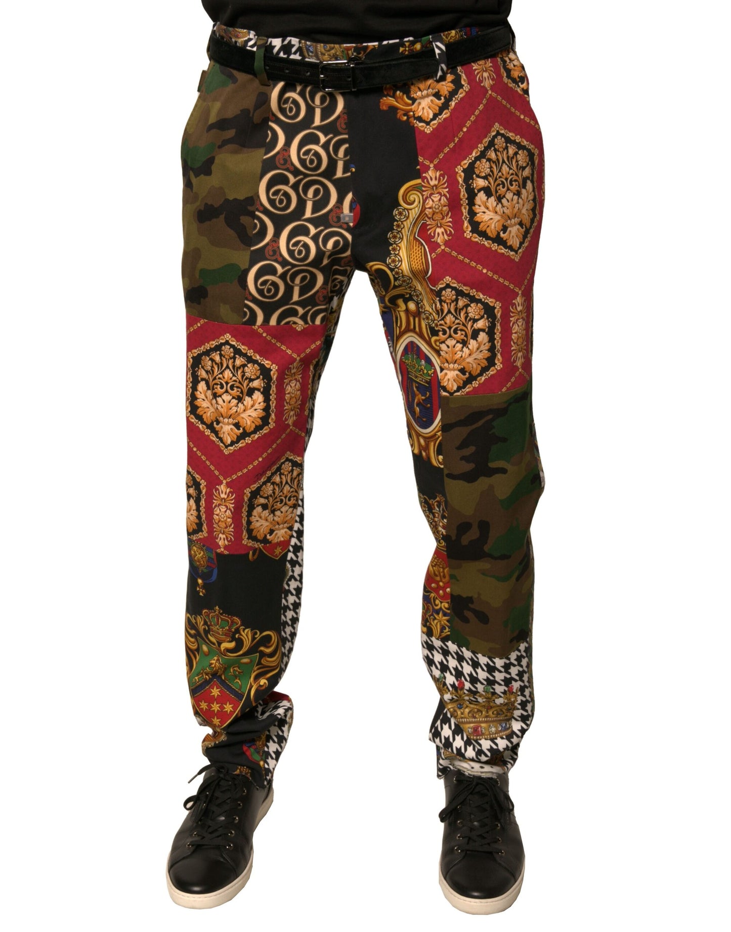 Pantalon habillé homme multicolore à motifs patchwork de Dolce &amp; Gabbana