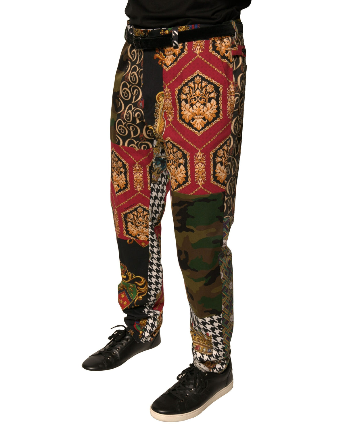 Pantalon habillé homme multicolore à motifs patchwork de Dolce &amp; Gabbana