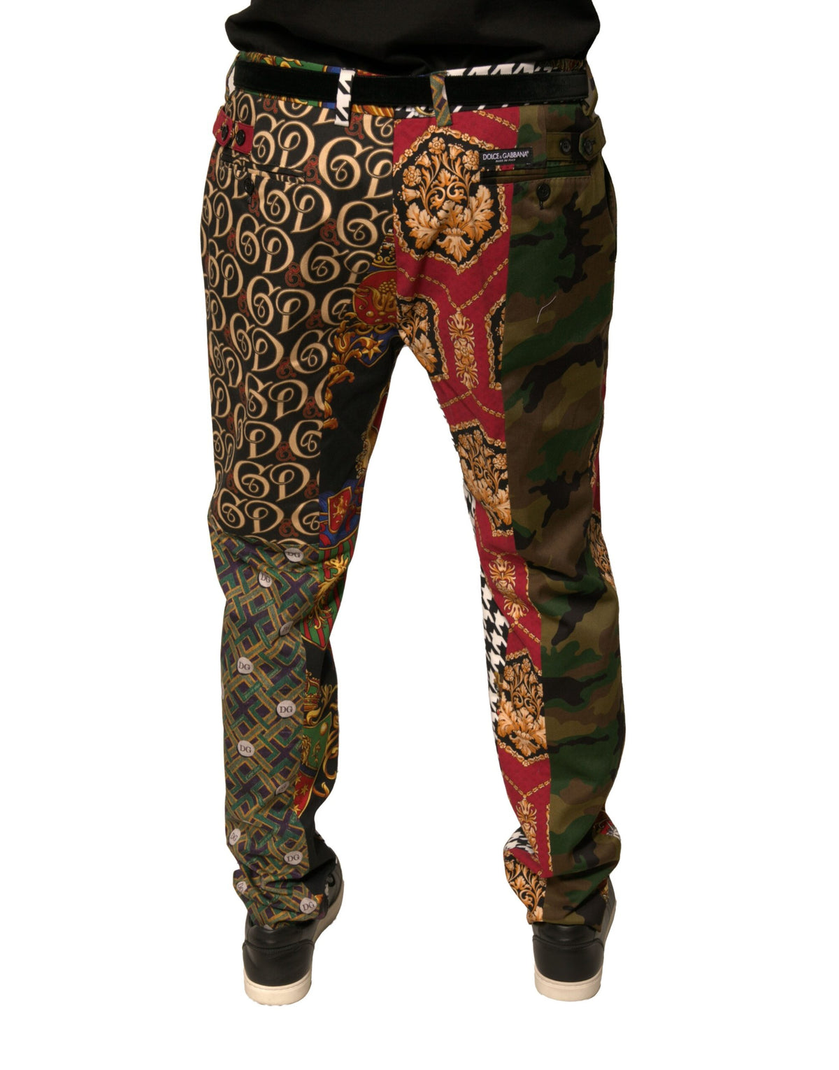 Pantalon habillé homme multicolore à motifs patchwork de Dolce &amp; Gabbana