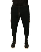 Pantalon cargo jogger en coton noir Dolce &amp; Gabbana