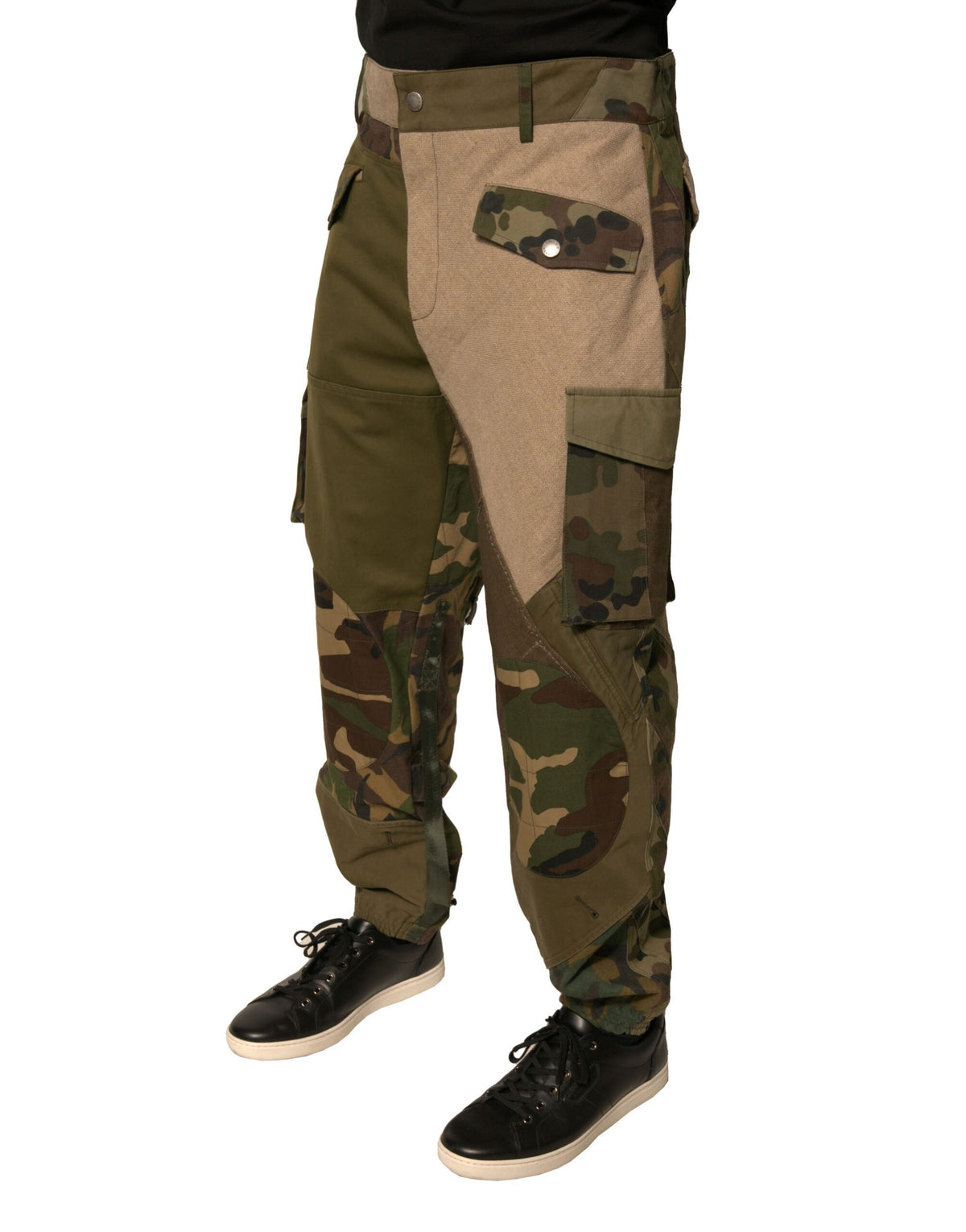 Pantalon cargo de survêtement multicolore à motifs patchwork de Dolce &amp; Gabbana
