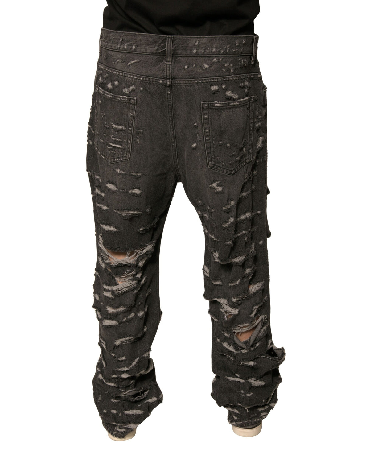 Jean droit en coton délavé gris pour homme de Dolce &amp; Gabbana