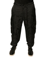 Pantalon de jogging en nylon noir à couronne Dolce &amp; Gabbana