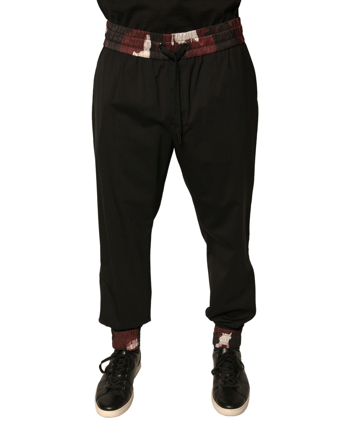 Pantalon de jogging en laine noir à motif camouflage Dolce &amp; Gabbana