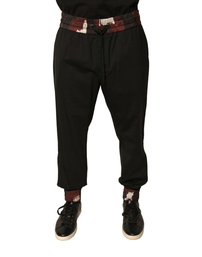 Pantalon de jogging en laine noir à motif camouflage Dolce &amp; Gabbana