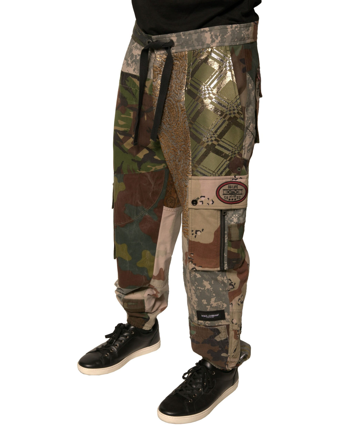 Pantalon de jogging homme multicolore à motifs patchwork de Dolce &amp; Gabbana