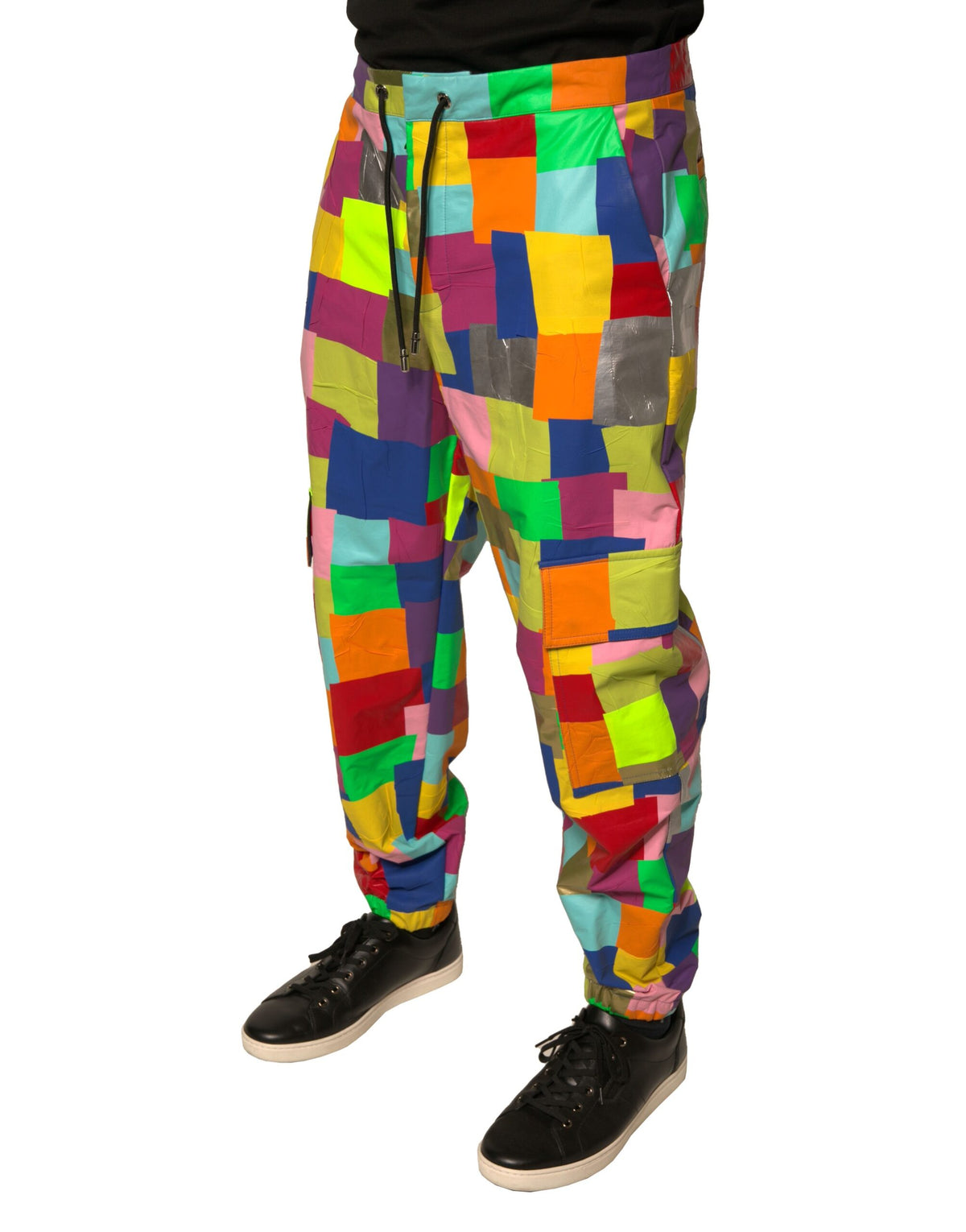 Pantalon cargo homme en coton multicolore à motifs patchwork de Dolce &amp; Gabbana