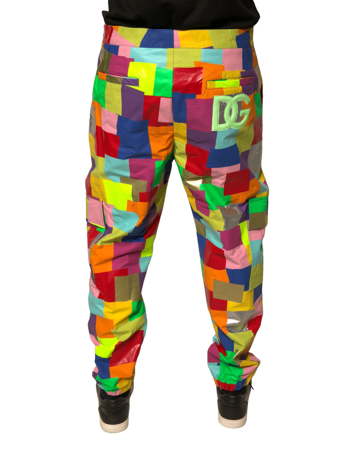 Pantalon cargo homme en coton multicolore à motifs patchwork de Dolce &amp; Gabbana