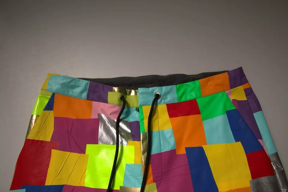 Pantalon cargo homme en coton multicolore à motifs patchwork de Dolce &amp; Gabbana