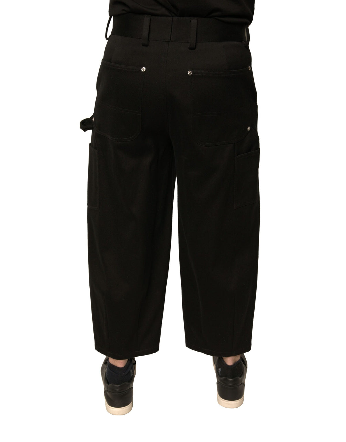 Pantalon court taille mi-hauteur en coton noir de Dolce &amp; Gabbana