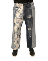Jeans en coton droit à patchwork multicolore pour homme de Dolce &amp; Gabbana