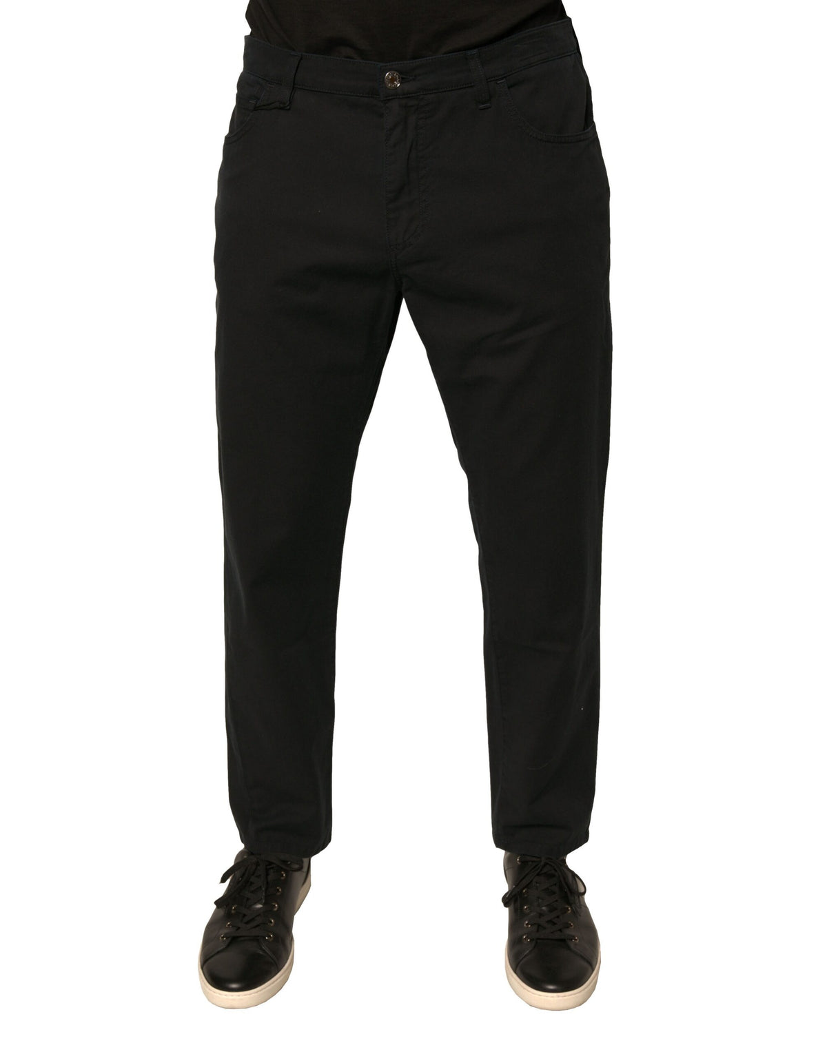 Jeans skinny en coton stretch noir à logo Dolce &amp; Gabbana