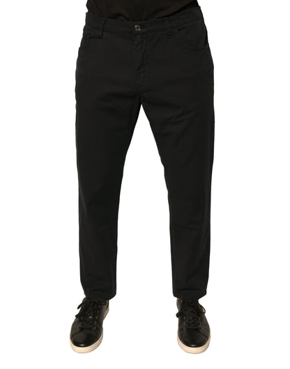 Jeans skinny en coton stretch noir à logo Dolce &amp; Gabbana
