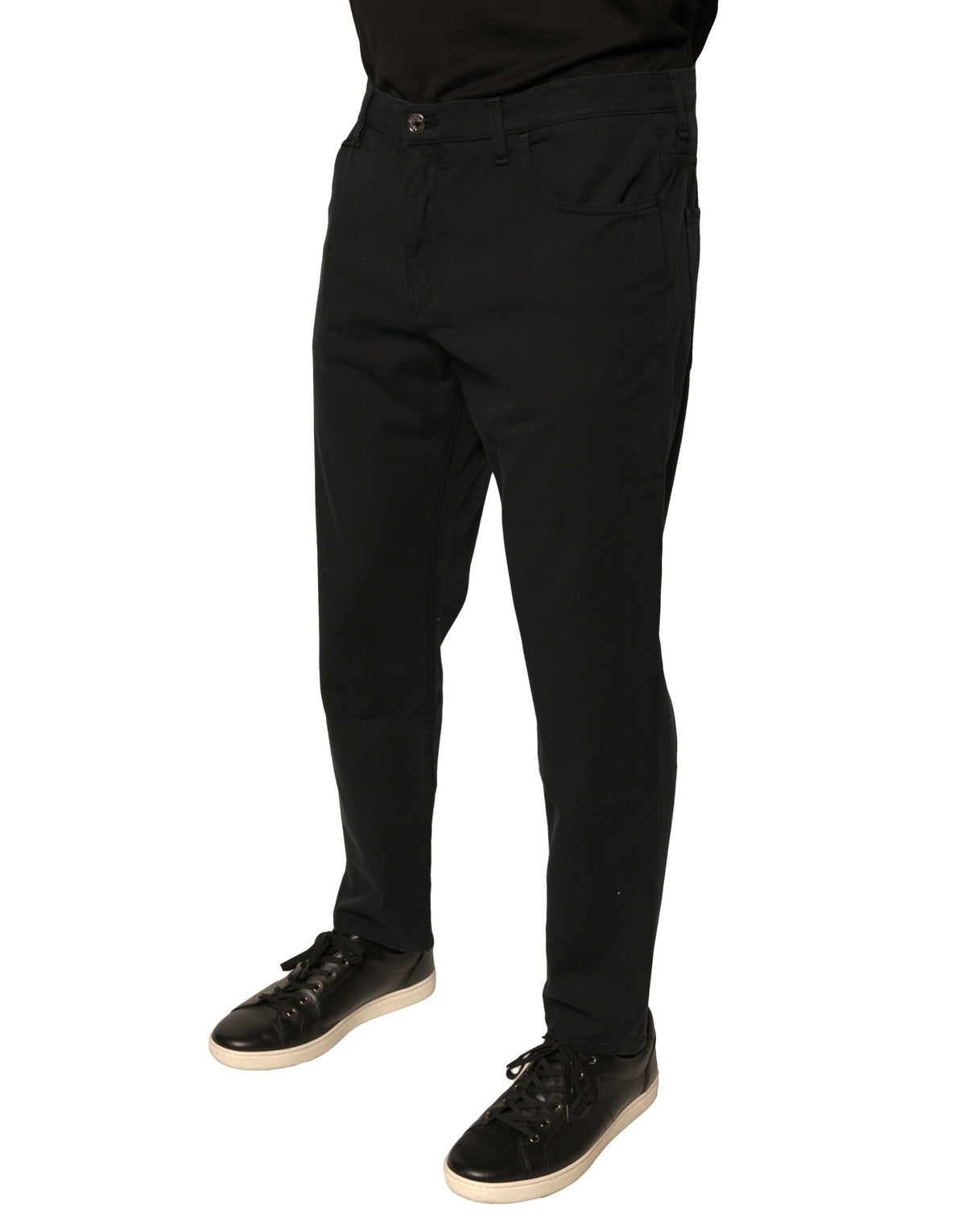 Jeans skinny en coton stretch noir à logo Dolce &amp; Gabbana