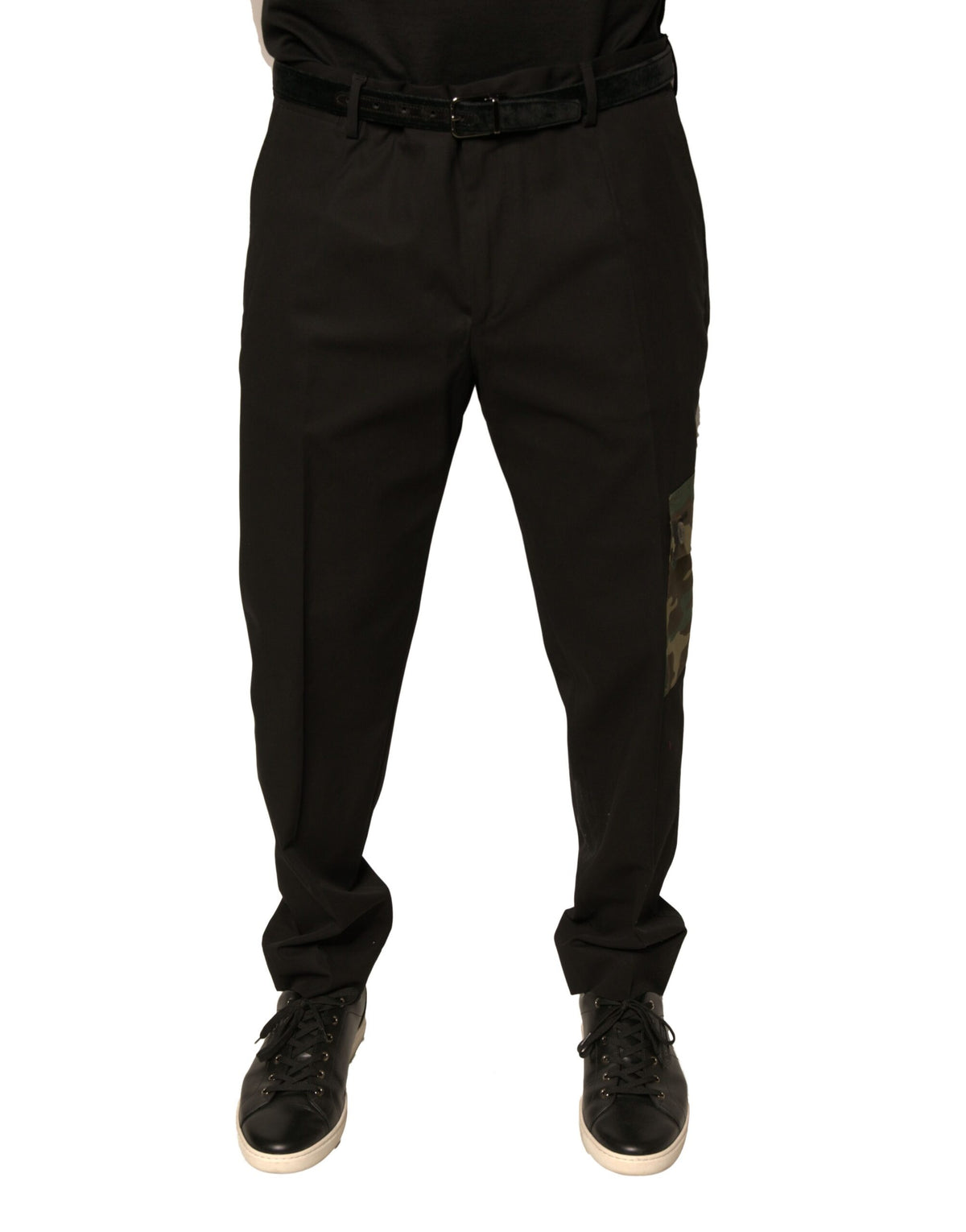 Pantalon cargo casual noir en coton pour homme de Dolce &amp; Gabbana