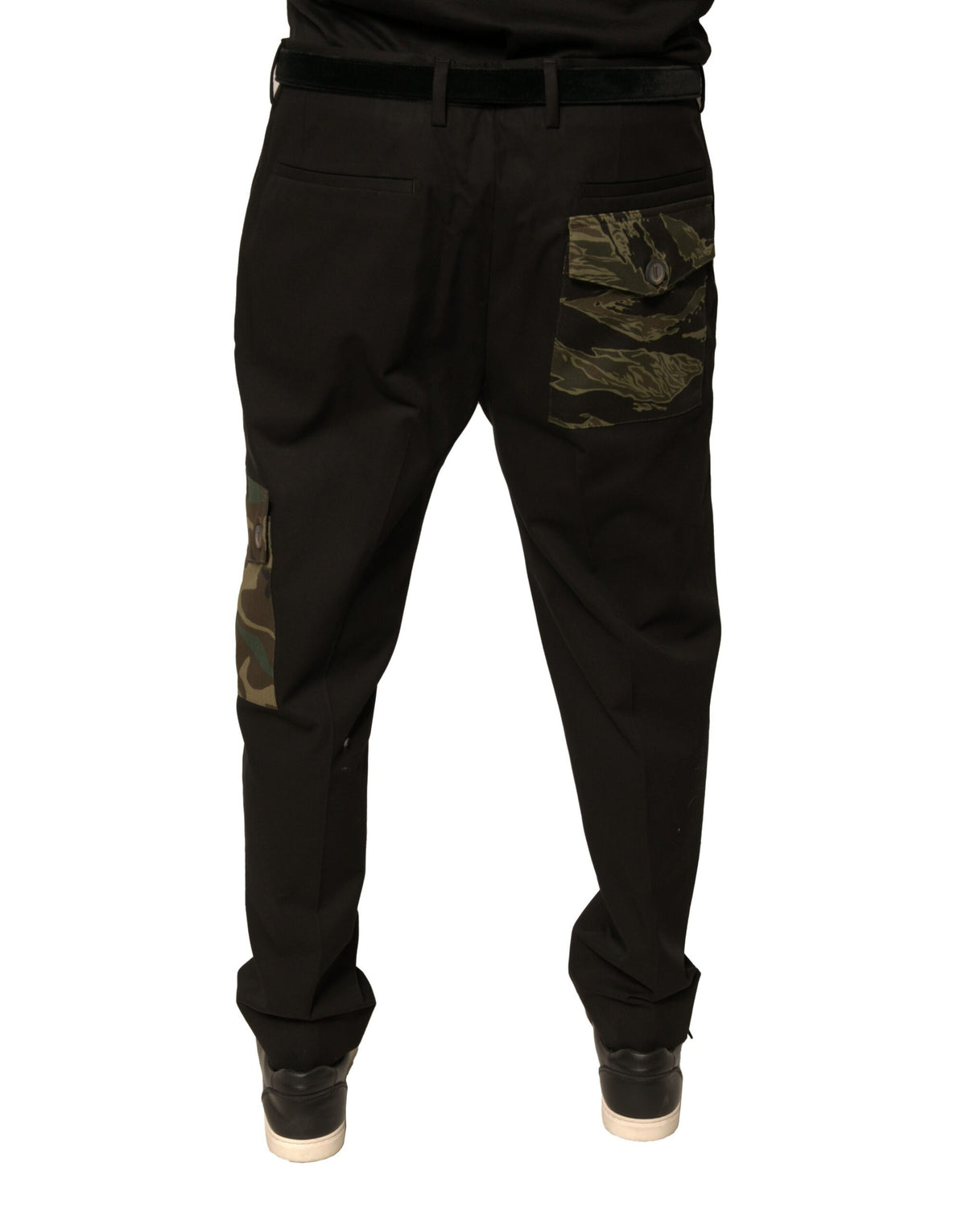 Pantalon cargo casual noir en coton pour homme de Dolce &amp; Gabbana