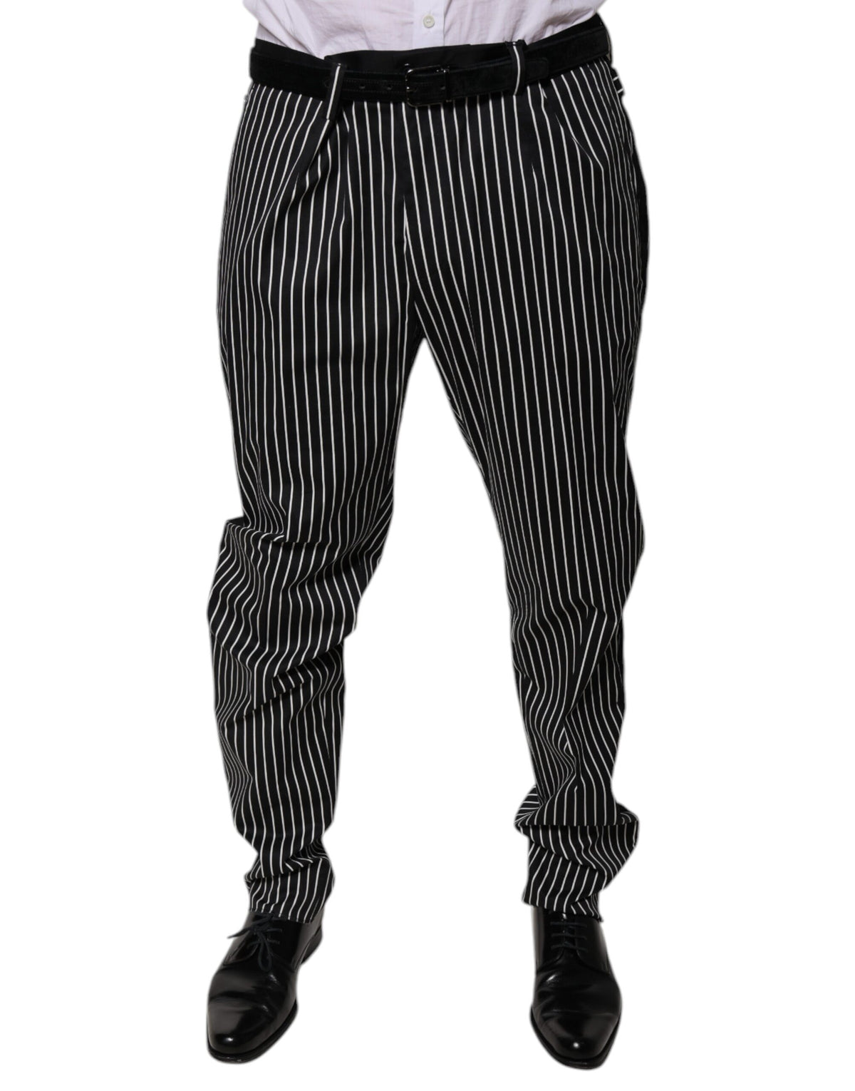 Pantalon-robe slim rayé noir Dolce &amp; Gabbana