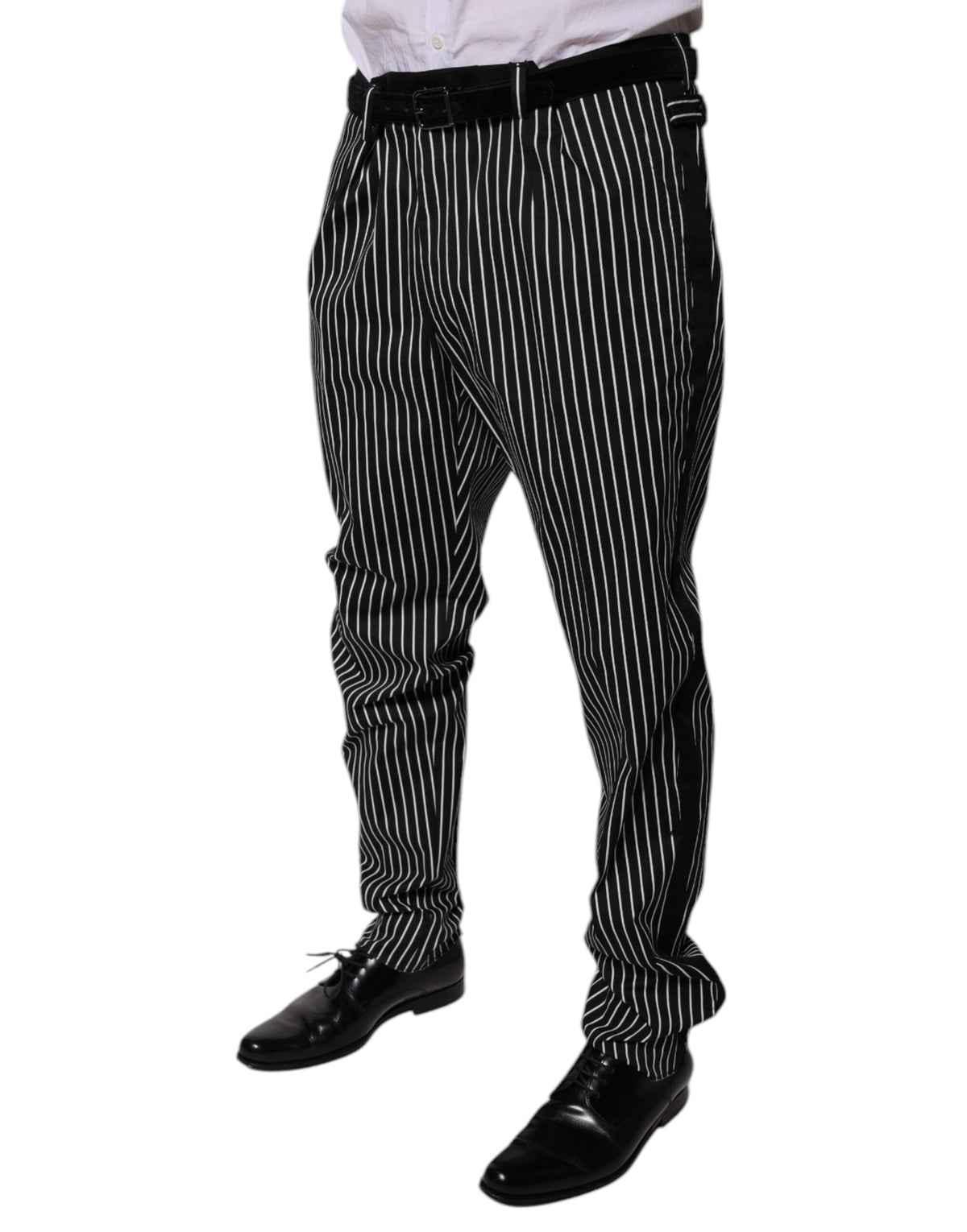 Pantalon-robe slim rayé noir Dolce &amp; Gabbana