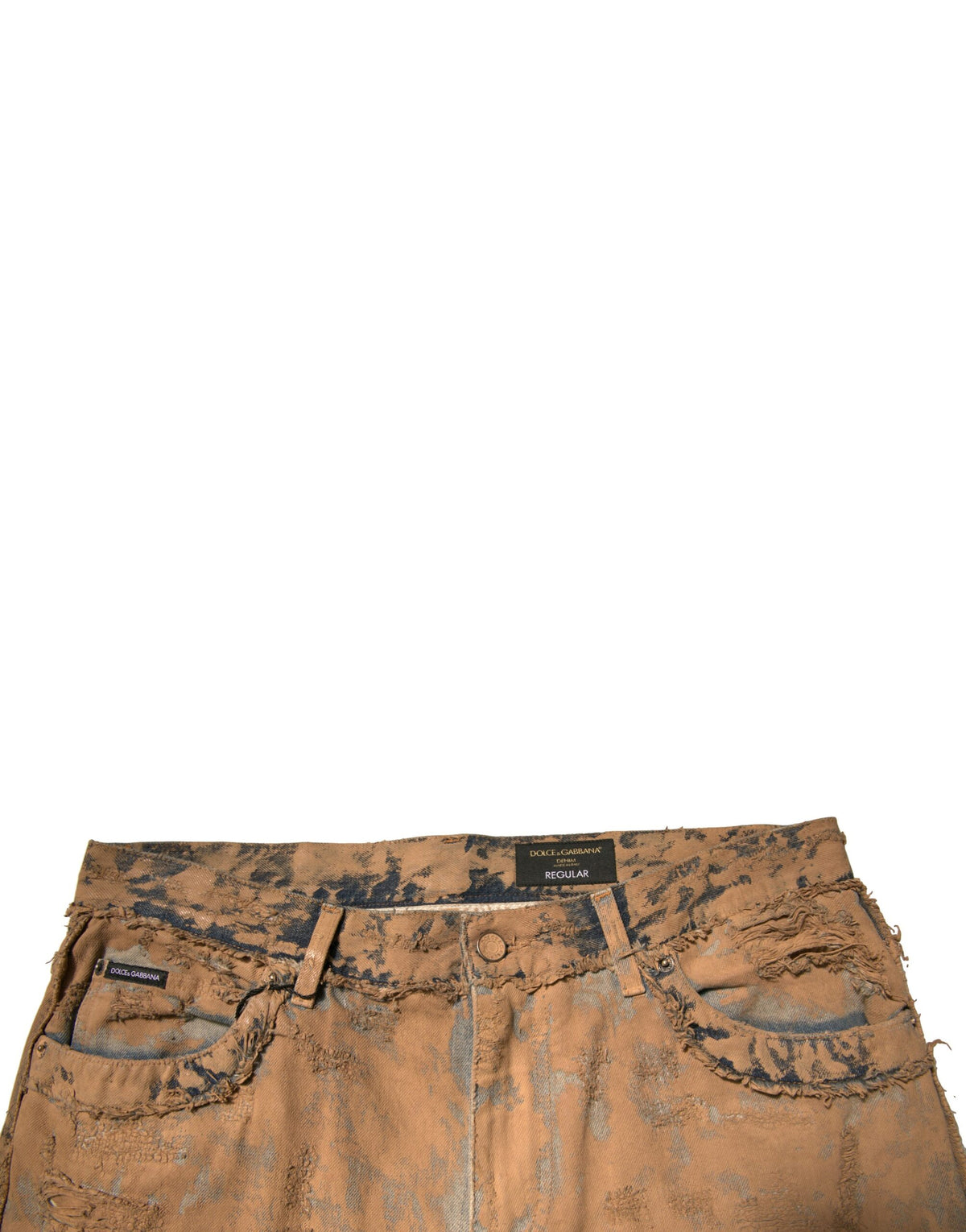 Jeans skinny en coton délavé marron de Dolce &amp; Gabbana