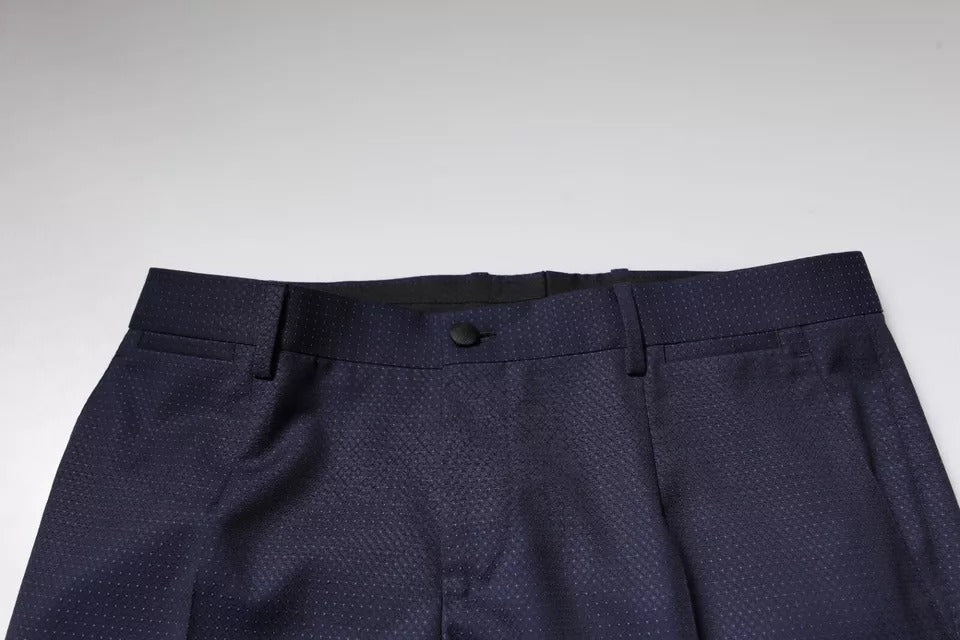 Pantalon habillé homme en coton bleu foncé Dolce &amp; Gabbana