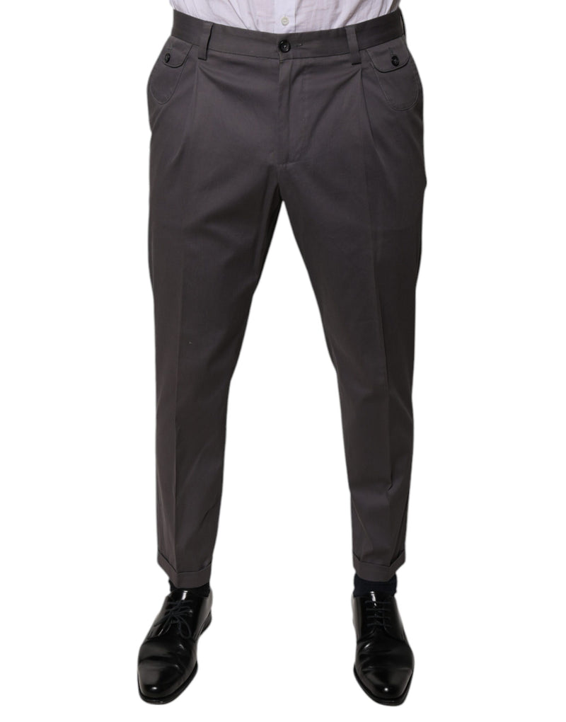 Dolce &amp; Gabbana donkergrijze broekspijpen met middelhoge taille