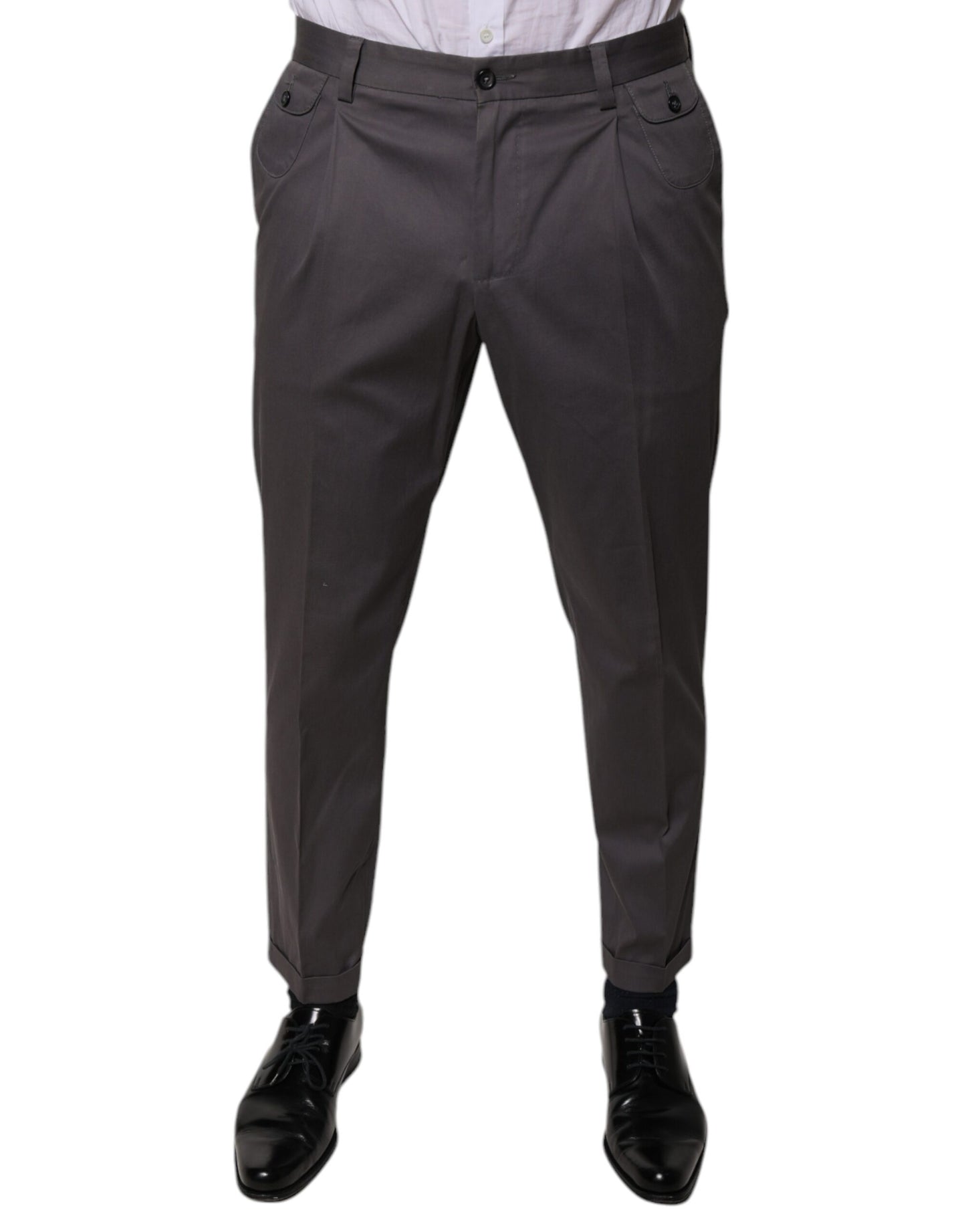 Dolce &amp; Gabbana donkergrijze broekspijpen met middelhoge taille
