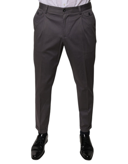 Dolce &amp; Gabbana donkergrijze broekspijpen met middelhoge taille