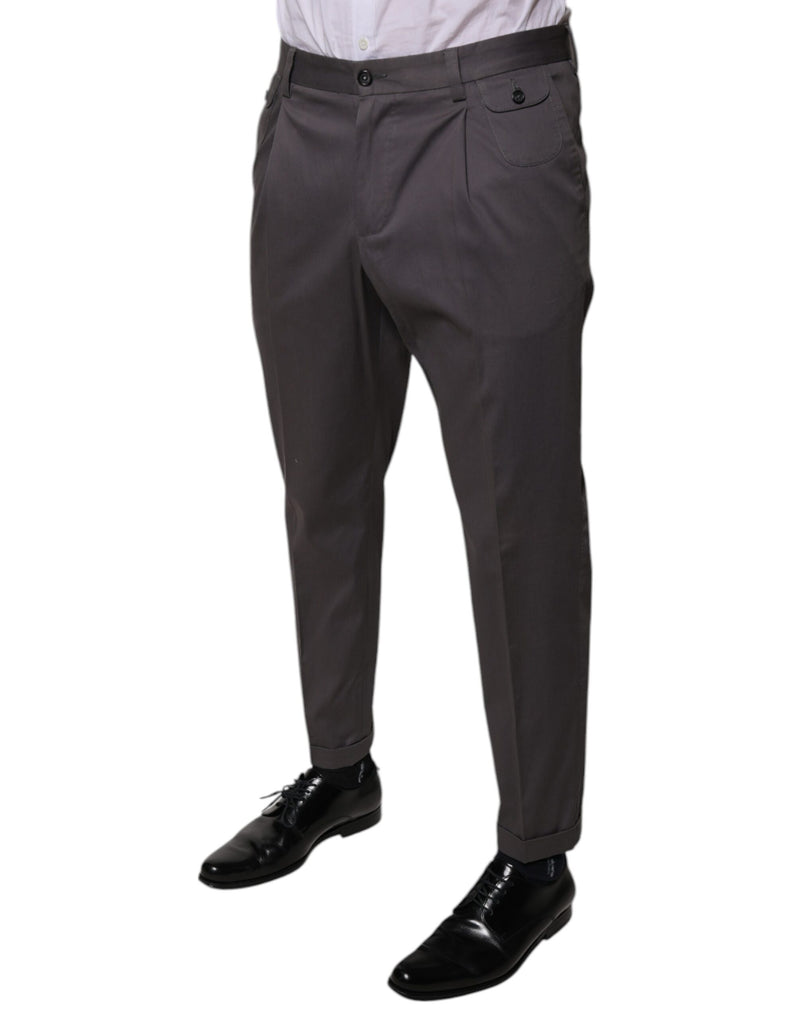 Dolce &amp; Gabbana donkergrijze broekspijpen met middelhoge taille
