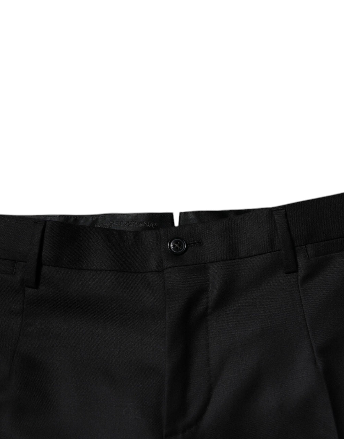 Pantalon tailleur noir en laine à coupe fuselée de Dolce &amp; Gabbana