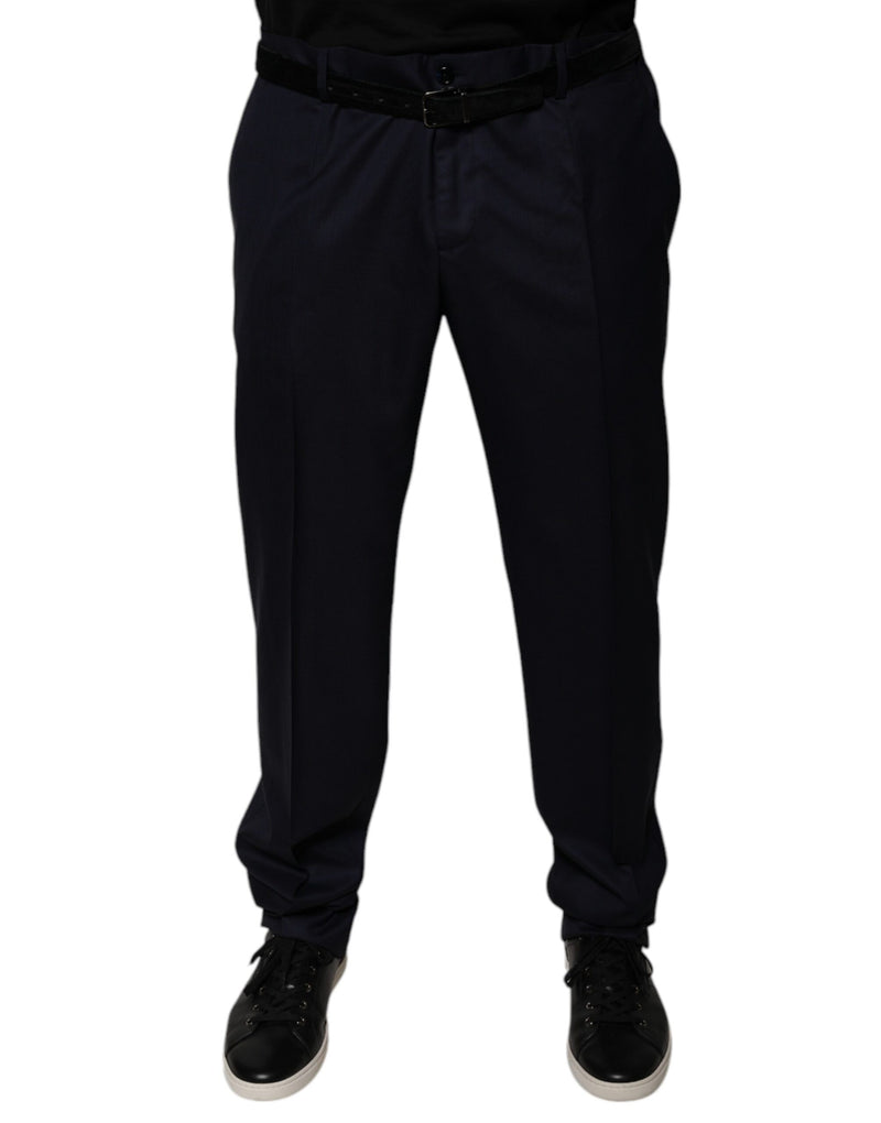 Dolce &amp; Gabbana donkerblauwe, taps toelopende, formele dressbroek