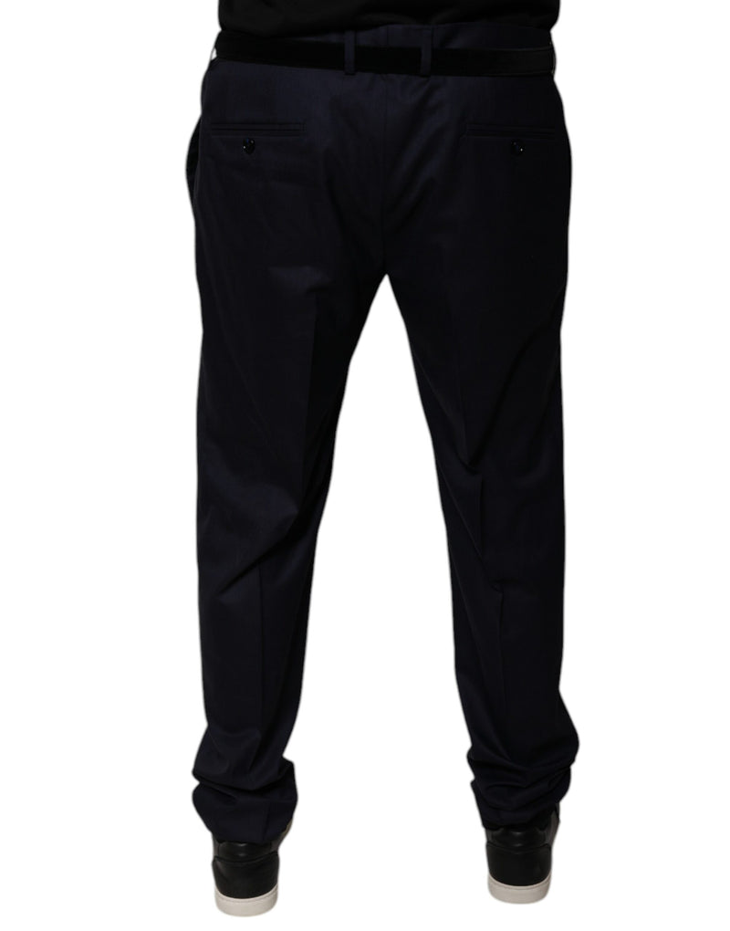 Dolce &amp; Gabbana donkerblauwe, taps toelopende, formele dressbroek
