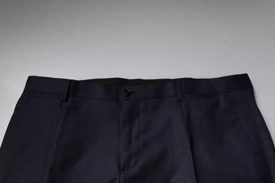Pantalon habillé droit en bleu foncé de Dolce &amp; Gabbana