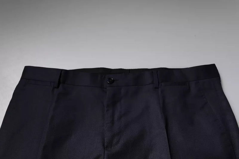 Dolce &amp; Gabbana donkerblauwe, taps toelopende, formele dressbroek