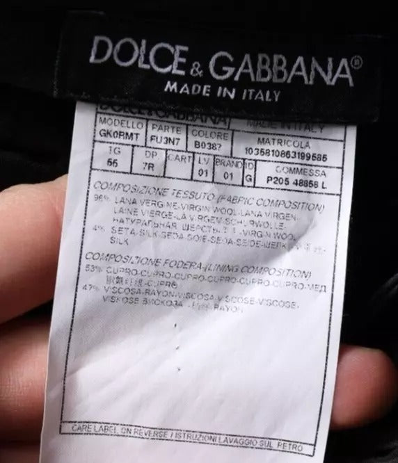 Pantalon habillé droit en bleu foncé de Dolce &amp; Gabbana