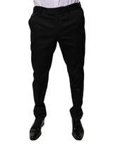 Pantalon habillé noir en coton à coupe fuselée de Dolce &amp; Gabbana