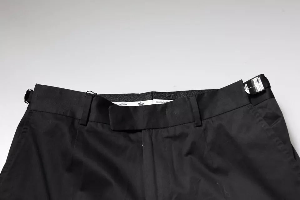 Pantalon habillé noir en coton à coupe fuselée de Dolce &amp; Gabbana