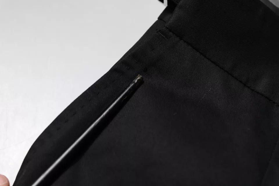 Pantalon habillé noir en coton à coupe fuselée de Dolce &amp; Gabbana