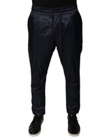Pantalon de survêtement skinny en coton bleu foncé Dolce &amp; Gabbana