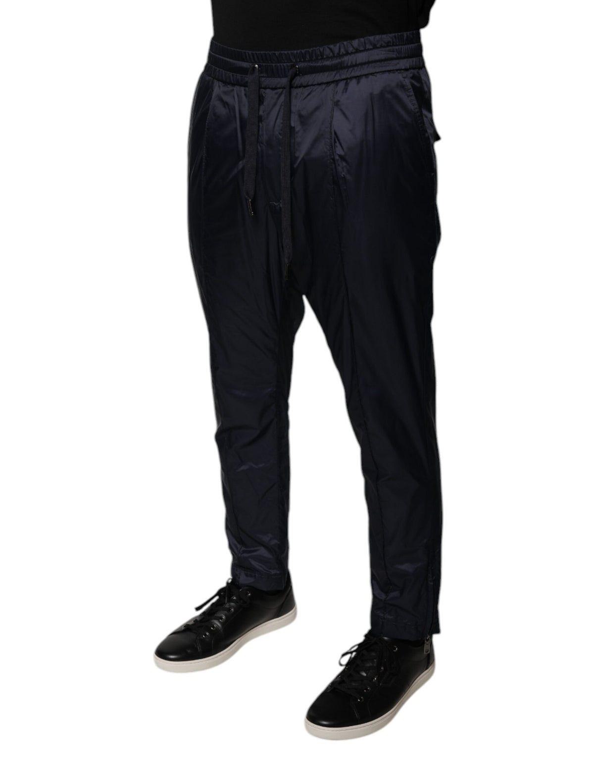Pantalon de survêtement skinny en coton bleu foncé Dolce &amp; Gabbana