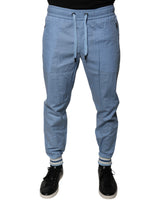 Pantalon de jogging en coton bleu Dolce &amp; Gabbana